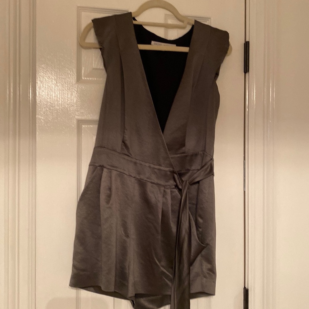 Satin green romper